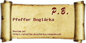Pfeffer Boglárka névjegykártya